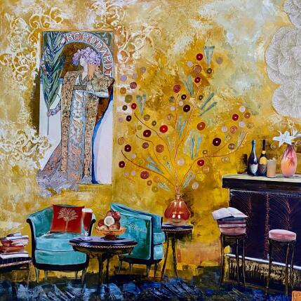 Peinture Sarah  par Romanelli Karine | Tableau Figuratif Acrylique, Collage Scènes de vie