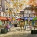 Painting Paris la place du Tertre à Montmartre by Decoudun Jean charles | Painting Figurative Urban Watercolor