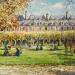 Gemälde Place des Vosges en Automne von Decoudun Jean charles | Gemälde Figurativ Urban Aquarell