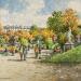 Painting Promenade au Luxembourg by Decoudun Jean charles | Painting Figurative Urban Watercolor