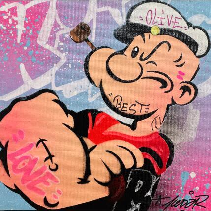 Painting Popeye by Lemoine Mael | Painting Pop-art Acrylic, Graffiti Pop icons