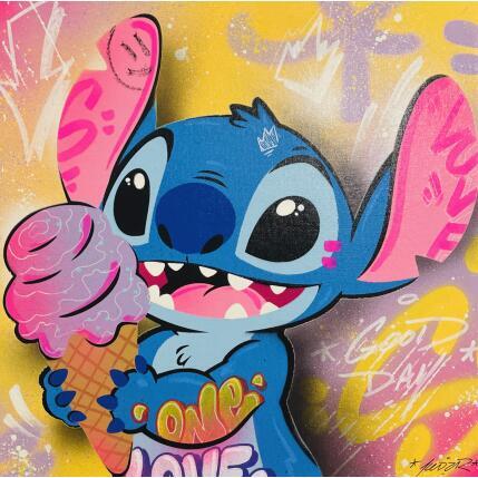 Painting Stitch glace lavande by Lemoine Mael | Painting Pop-art Acrylic, Graffiti Pop icons