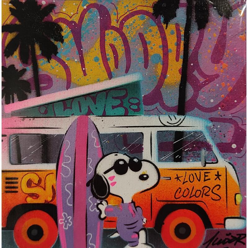 Painting Snoopy van by Lemoine Mael | Painting Pop-art Pop icons Graffiti Acrylic