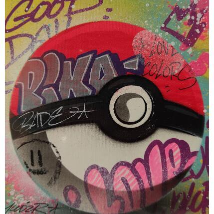 Painting Pokeball 3 by Lemoine Mael | Painting Pop-art Acrylic, Graffiti Pop icons