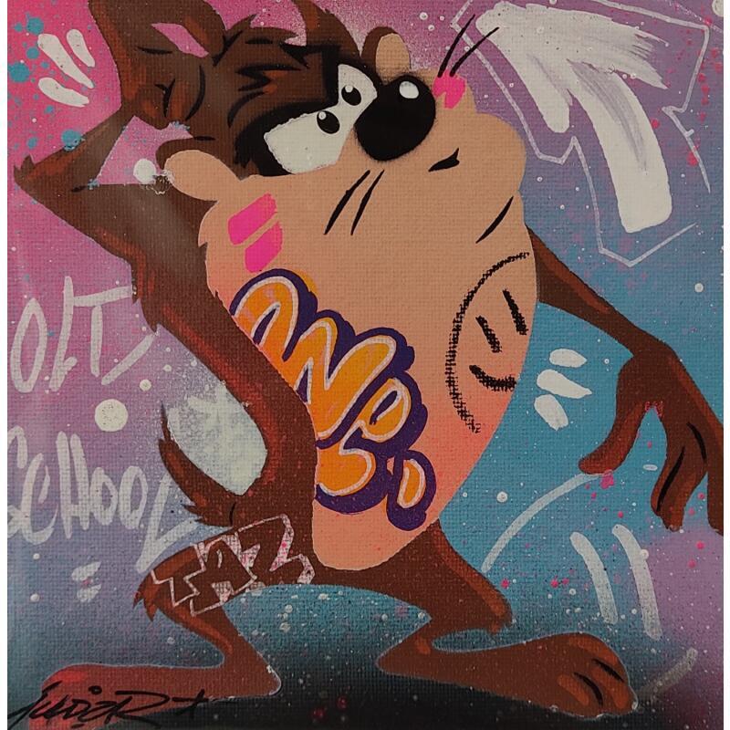 Painting Taz by Lemoine Mael | Painting Pop-art Pop icons Graffiti Acrylic