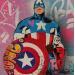 Painting Captain America by Lemoine Mael | Painting Pop-art Pop icons Graffiti Acrylic