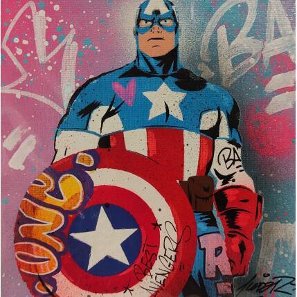 Painting Captain America by Lemoine Mael | Painting Pop-art Acrylic, Graffiti Pop icons