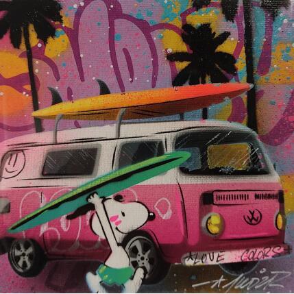 Peinture Snoopy surf 3 par Lemoine Mael | Tableau Pop-art Acrylique, Graffiti Icones Pop