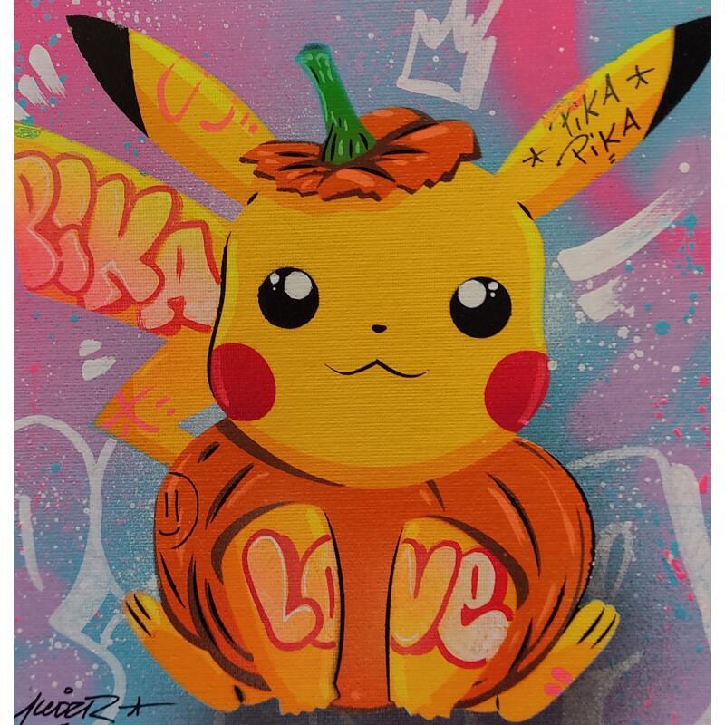 Pintura Pika citrouille por Lemoine Mael | Pintura Pop art Iconos pop Graffiti Acrílico