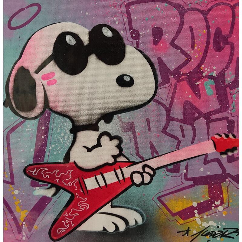 Painting Snoopy rock by Lemoine Mael | Painting Pop-art Pop icons Graffiti Acrylic