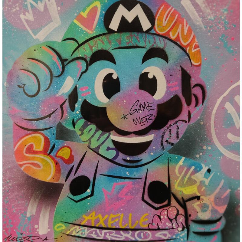 Painting Mario by Lemoine Mael | Painting Pop-art Pop icons Graffiti Acrylic