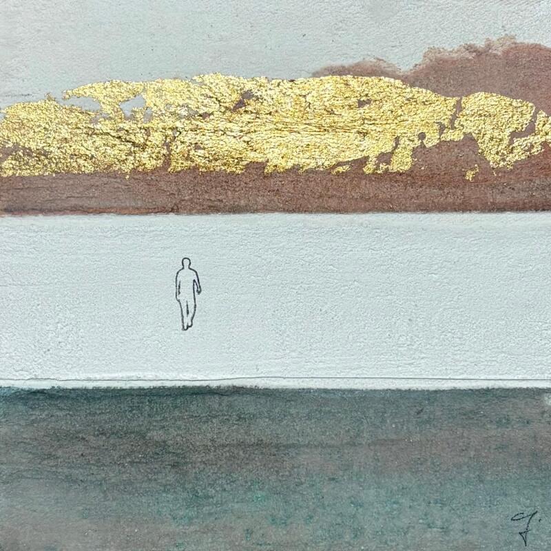 Peinture SULLA STRADA DI CASA par Roma Gaia | Tableau Matiérisme Minimaliste Acrylique Sable