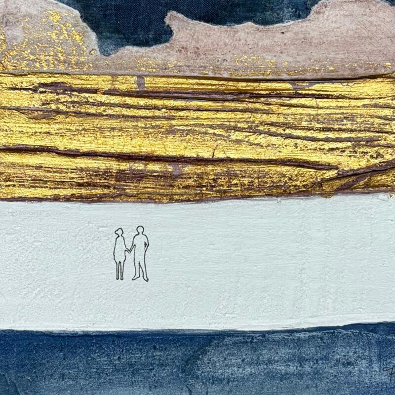 Peinture ROMEO AND JULIET par Roma Gaia | Tableau Matiérisme Minimaliste Acrylique Sable