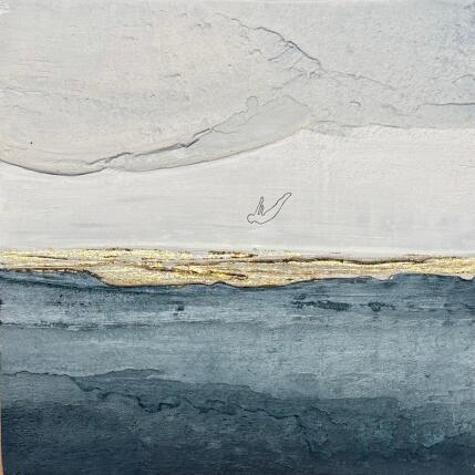 Peinture LIBELLULA par Roma Gaia | Tableau Matiérisme Acrylique, Sable Minimaliste