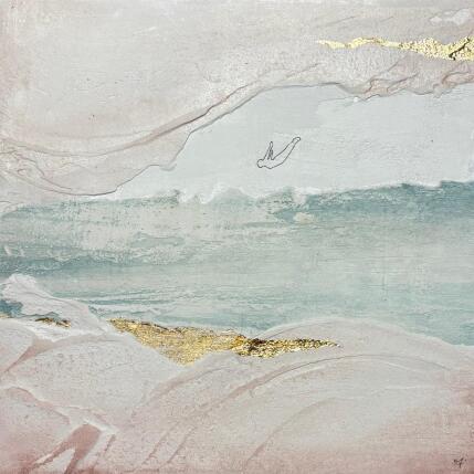 Peinture LAGOON par Roma Gaia | Tableau Matiérisme Acrylique, Sable Minimaliste