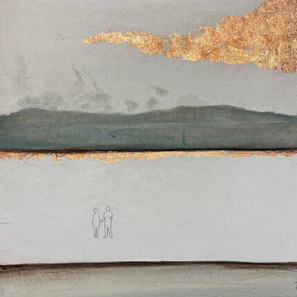 Peinture DALLA STESSA PARTE par Roma Gaia | Tableau Matiérisme Acrylique, Sable Minimaliste