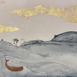 Peinture OLTREMARE par Roma Gaia | Tableau Matiérisme Acrylique, Sable Minimaliste