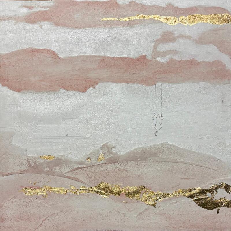 Peinture SWING par Roma Gaia | Tableau Matiérisme Minimaliste Acrylique Sable