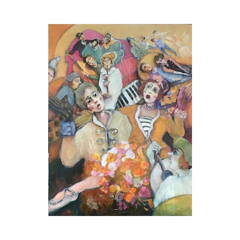 Peinture Rendez-vous jazzy par Garilli Nicole | Tableau Acrylique