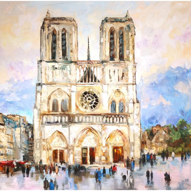 Painting Paris de Notre-Dame by Novokhatska Olga | Painting Figurative Urban Oil Acrylic