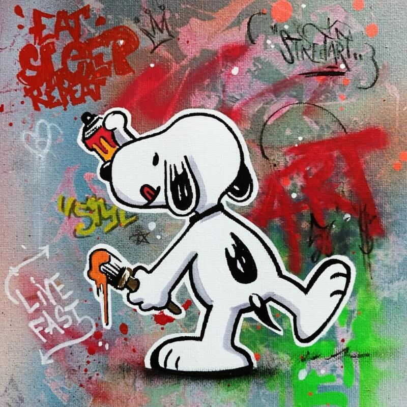 Painting Pup culture by Rocky Chaplin | Painting Pop-art Pop icons Acrylic