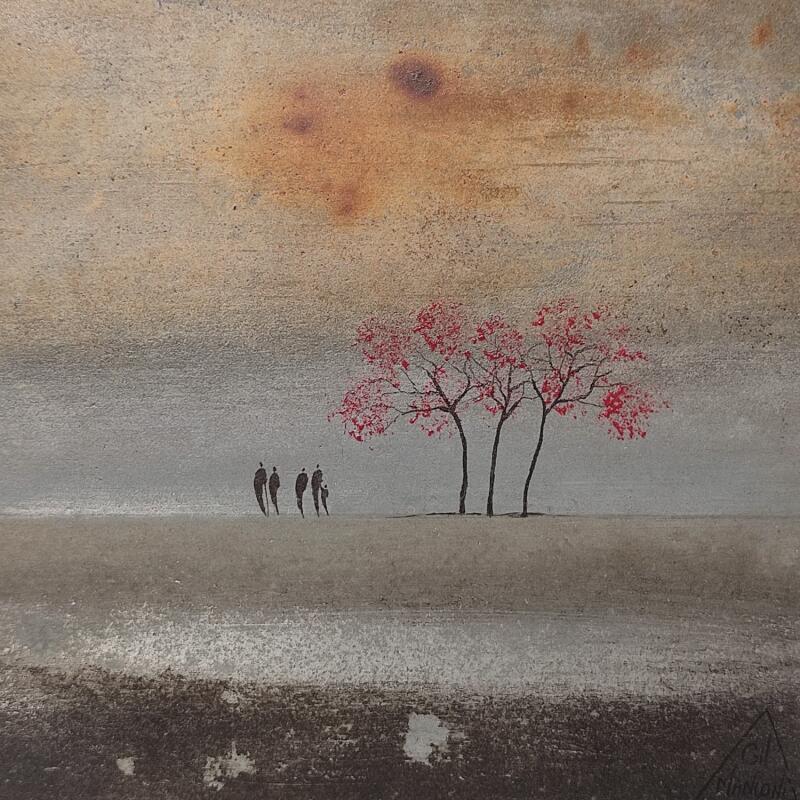 Painting Dina by Manconi Gil | Painting Subject matter Landscapes Metal Upcycling