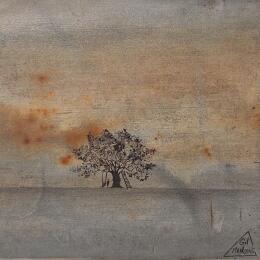 Painting Dolorès by Manconi Gil | Painting Subject matter Metal, Upcycling Landscapes