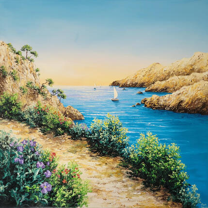 Painting Balade florale by Blandin Magali | Painting Figurative Oil Landscapes