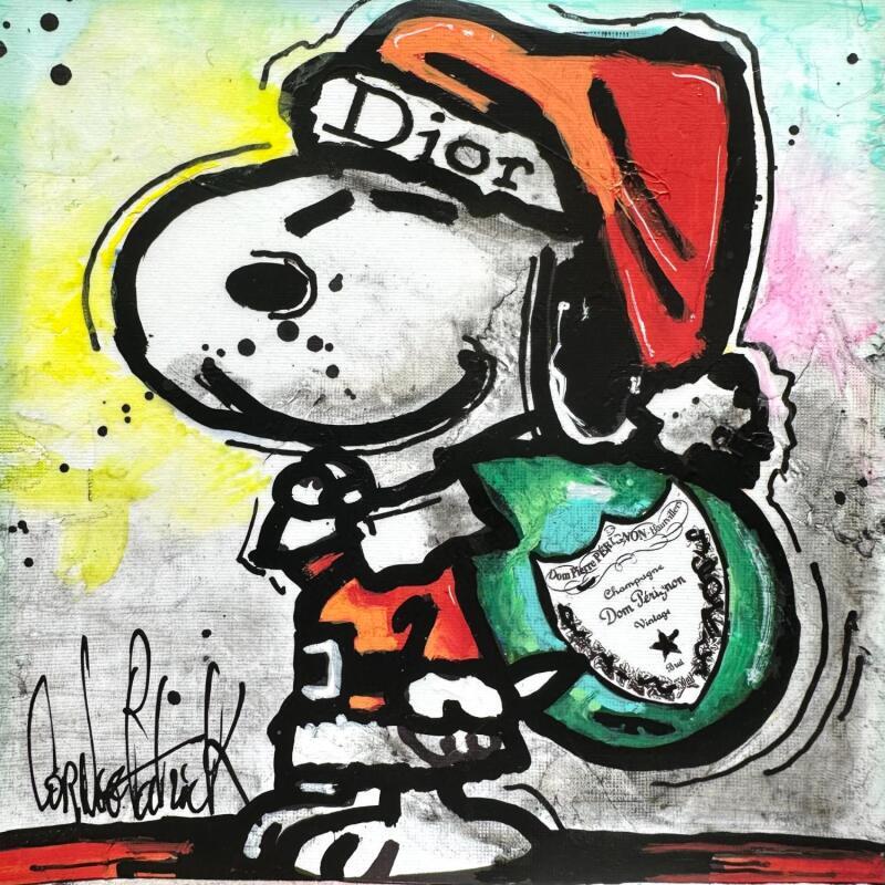 Painting Snoopy Dom Pérignon by Cornée Patrick | Painting Pop-art Cinema Pop icons Life style Graffiti Oil