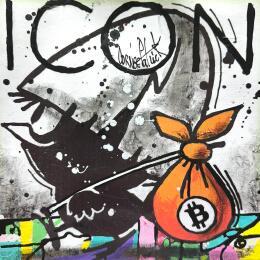 Peinture Calimero loves Bitcoins par Cornée Patrick | Tableau Pop-art Graffiti, Huile Cinéma, Enfant, Icones Pop