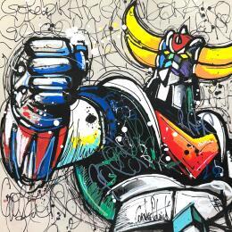 Peinture Goldorak par Cornée Patrick | Tableau Pop-art Graffiti, Huile Cinéma, Enfant, Icones Pop