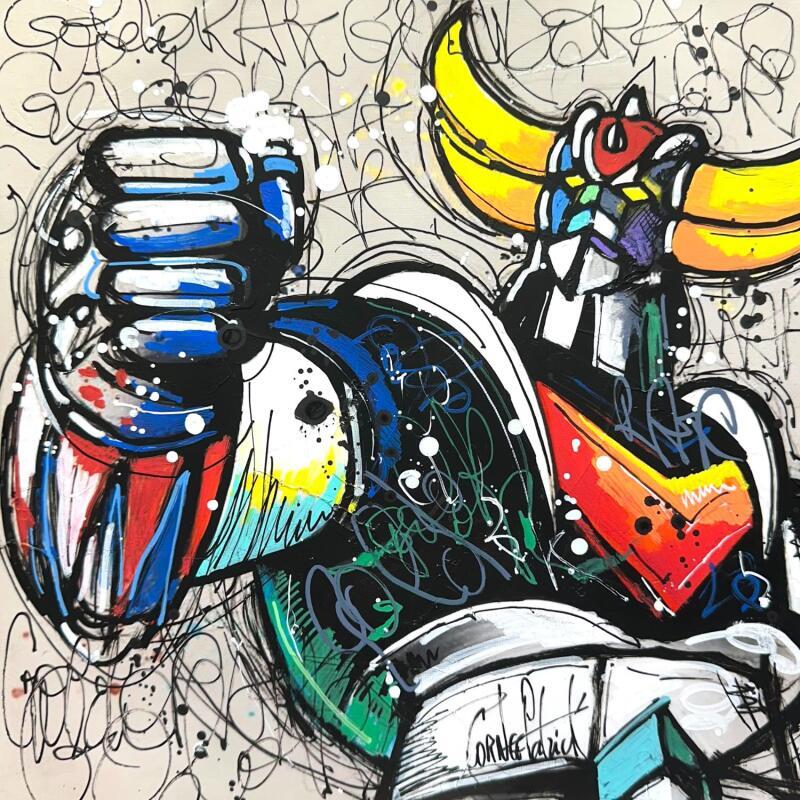 Peinture Goldorak par Cornée Patrick | Tableau Pop-art Cinéma Icones Pop Enfant Graffiti Huile
