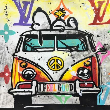 Peinture Snoopy loves trip par Cornée Patrick | Tableau Pop-art Graffiti, Huile Cinéma, Enfant, Icones Pop