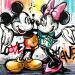 Peinture Mickey et Minnie pour la vie par Cornée Patrick | Tableau Pop-art Cinéma Icones Pop Enfant Graffiti Huile