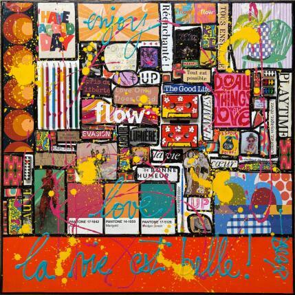 Painting La vie est belle ! by Costa Sophie | Painting Pop-art Acrylic, Gluing, Upcycling