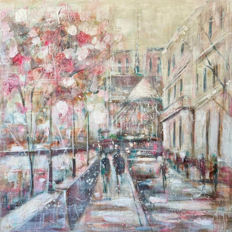 Pintura Octobre rose por Solveiga | Pintura Impressionism Urbano Aceite Acrílico