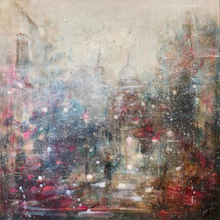 Peinture Montmartre evening par Solveiga | Tableau Impressionnisme Acrylique, Huile Urbain