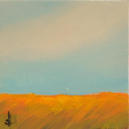 3/15 stretching yellow 1 絵画　28✕74.5　アート ▷ Painting FLUO WAVES by Herz Svenja | Carré d'artistes