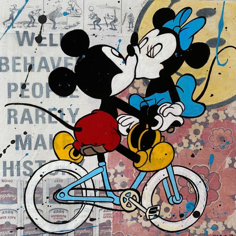 Gemälde F4  le baiser von Marie G.  | Gemälde Pop-Art Pop-Ikonen Holz Acryl Collage