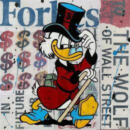 Peinture F4  the wolf of wall street par Marie G.  | Tableau Pop-art Acrylique, Bois, Collage Icones Pop