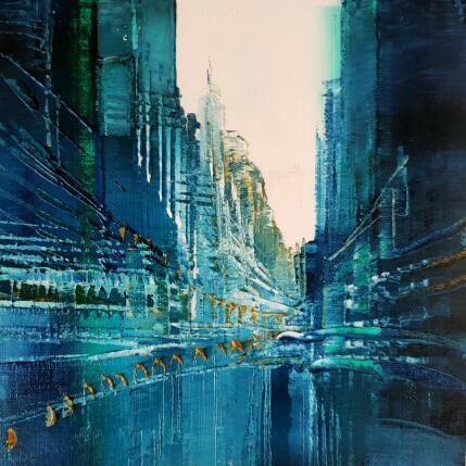 Painting Notes d'émeraude by Levesque Emmanuelle | Painting Oil