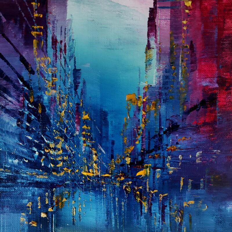 Peinture Silhouettes jaunes par Levesque Emmanuelle | Tableau Huile