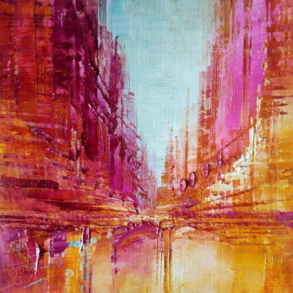 Painting Rose bonbon by Levesque Emmanuelle | Painting Oil