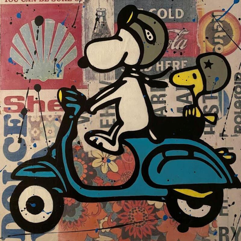 Peinture F4 Dolce vita par Marie G.  | Tableau Pop-art Icones Pop Bois Acrylique Collage