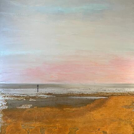 Painting Couple plage du Lido by Mahieu Bertrand | Painting Figurative Metal Landscapes