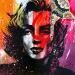 Painting monroe by Mestres Sergi | Painting Pop-art Pop icons Graffiti Acrylic