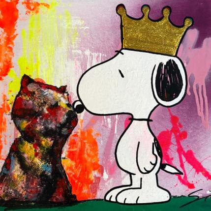 Painting Snoopy and puppy by Mestres Sergi | Painting Pop-art Acrylic, Graffiti Pop icons