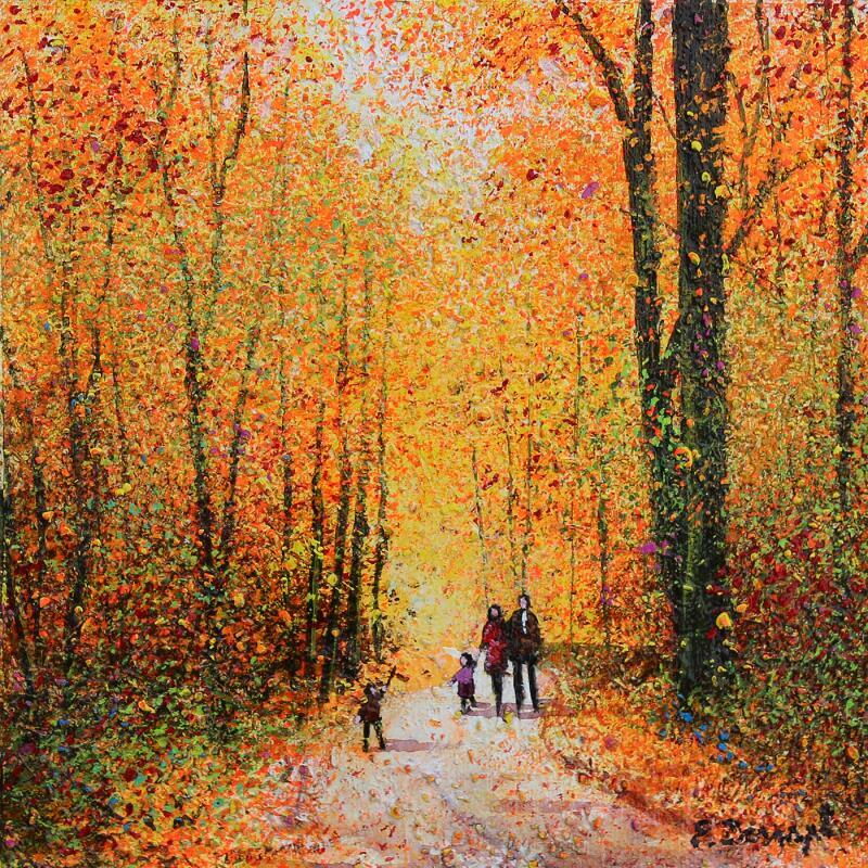 Painting Souvenir en famille by Dessapt Elika | Painting Impressionism Acrylic Sand