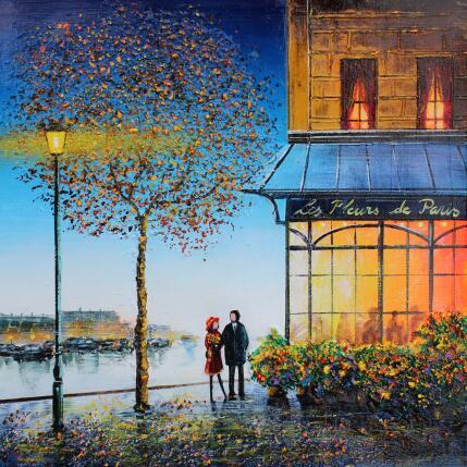 Peinture Les fleurs de Paris par Dessapt Elika | Tableau Impressionnisme Acrylique, Sable