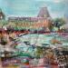 Painting Devant le Louvre by Solveiga | Painting Acrylic